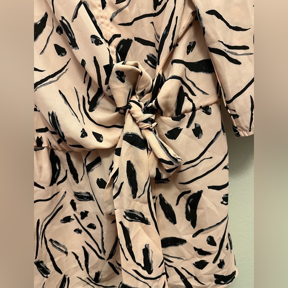Lane Bryant Pink Abstract Faux Wrap Career… - Picture 2 of 8